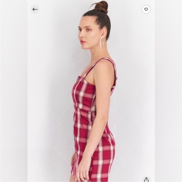 NWT! EverAfter Y2K Retro Red and White Plaid Mini Dress - Size Large - Picture 3 of 3